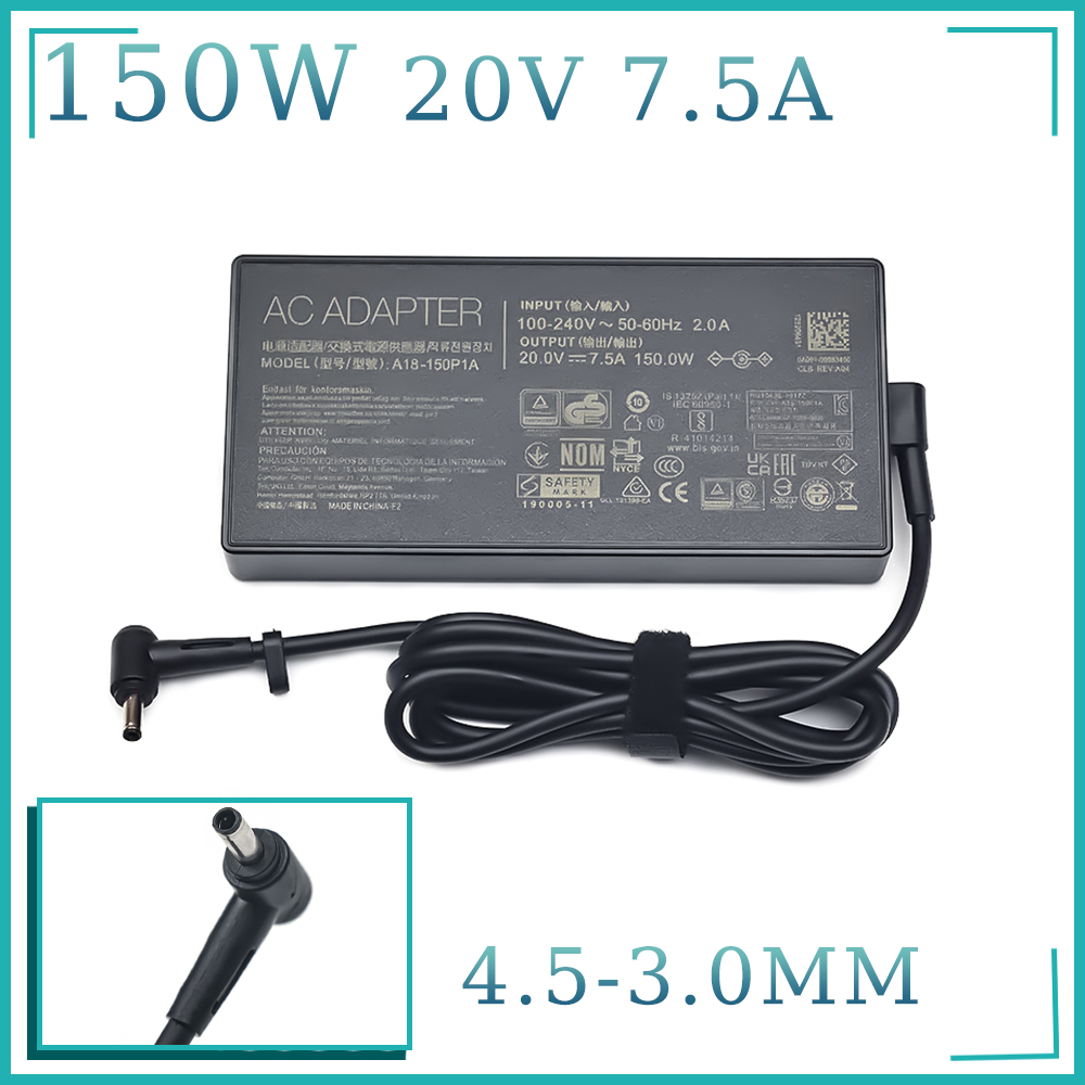 A18-150p 1aadp 200075m 20v 7.5a 150w 4.5*3.0mm ac-adapter bærbar lader for asus tuf gaming  x571l f571g f571l vx60g bærbar strøm