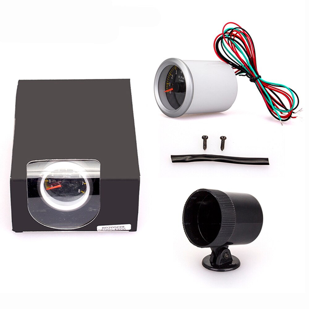 Dragon 52mm Auto Car Petrol Engin Rev Counter Tachometer Pointer Gauge 0-8000 RPM 4.6.8 Cylinder Meter Pods