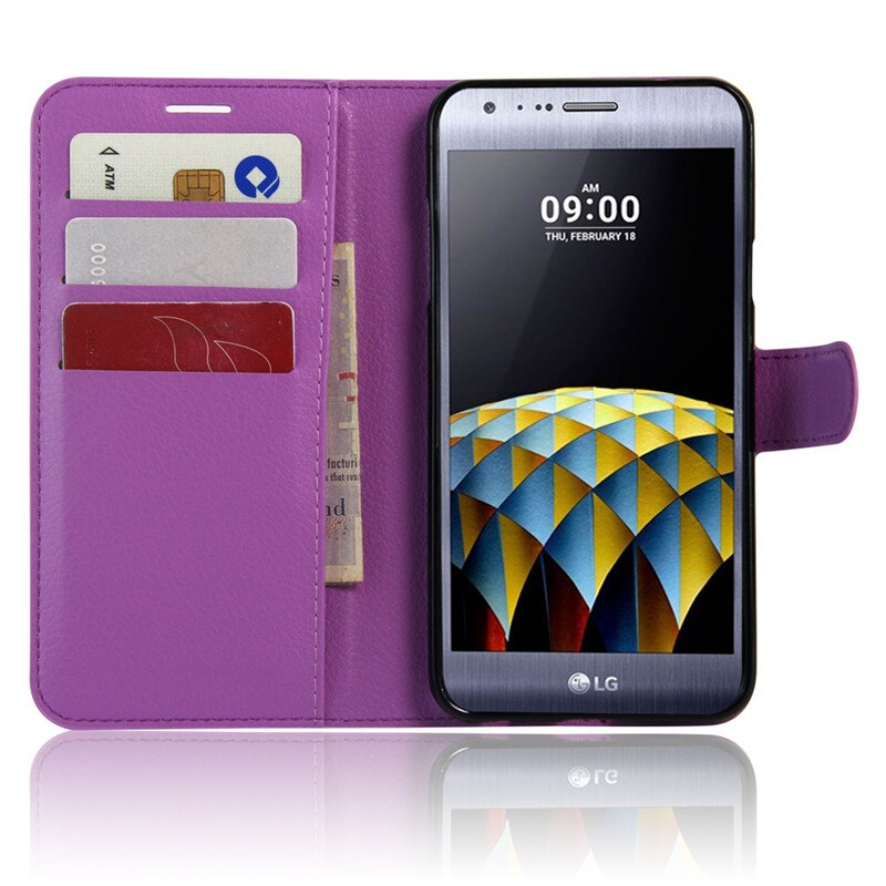 Funda de lujo para LG X Cam K580ds de cuero PU para LG X Cam K580 K 580 K580DS DS XCam carcasa trasera con tapa
