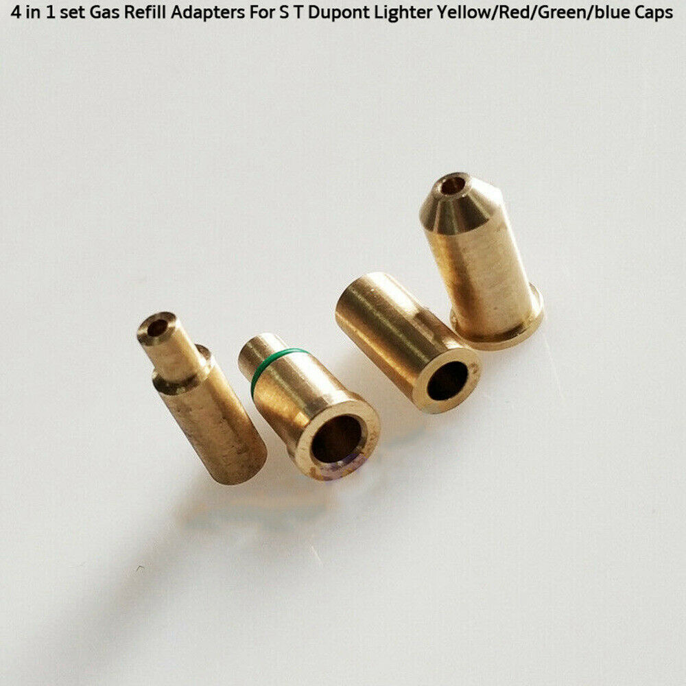 4 in 1 Gas Refill Adapters For S T Dupont Lighter Yellow/Red/Green/Blue Caps Easy To Install Durable Practical HG13604