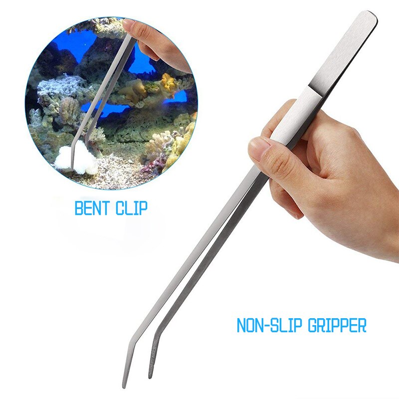 3pcs Aquarium Fish Tank Tools Kit Aquarium Fish Tank Aquatic Plants Long Tweezers Scissors Stainless Steel Maintenance Tools