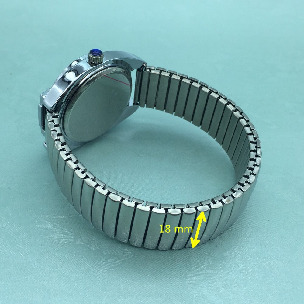 Stainless Steel Tactile Watch for Blind People--Battery Operated(Expansion Band, Blue Dial)