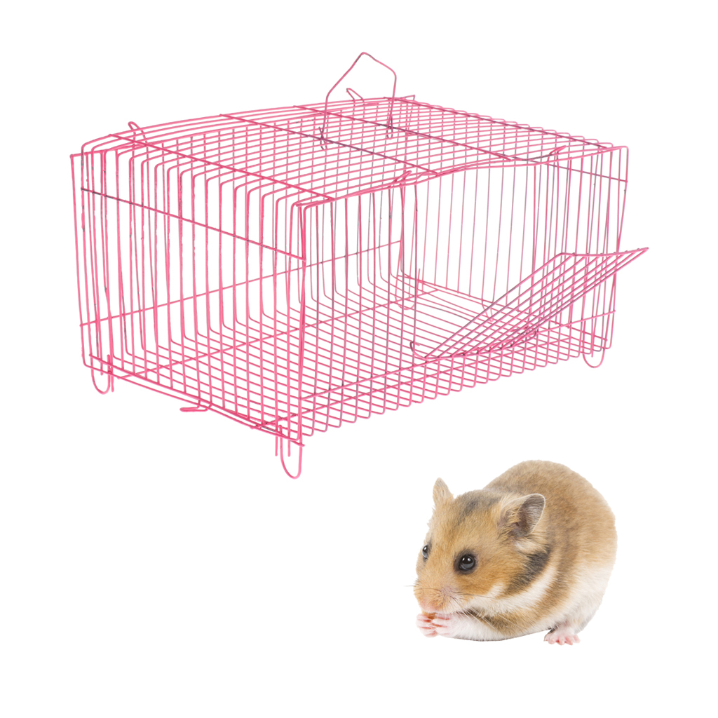 Small Pet Cage Travel Crate Portable Little Home Metal Foldable Cage