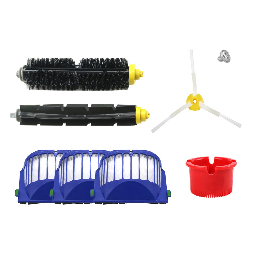 Blått aerovac filter+ set huvudborstsats + sidoborste för irobot roomba 600 series 620 630 650 660 byte av tillbehör: 8