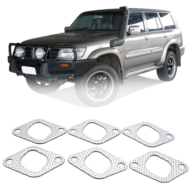 6Pcs Extractor / Exhaust Manifold Gasket Set For GQ GU Nissan Patrol 4.2LT TB42 TD42