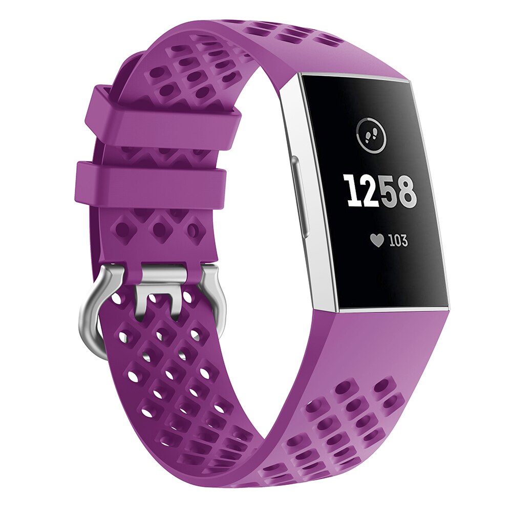 YAYUU Bands for Fitbit Charge 3/ Fitbit Charge 4/ Charge 3 SE Soft Waterproof Replacement Wristbands for Women Men: Purple / S