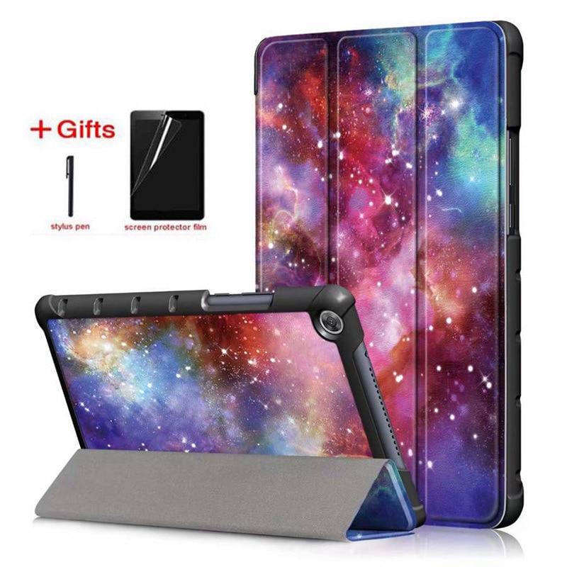 Slim odwróć PU skórzane etui do Huawei MediaPad M5 lite 8 JDN2-W09/AL00 8.0 cal inteligentny pokrowiec do huawei m5 lite 8 Case + film + długopis