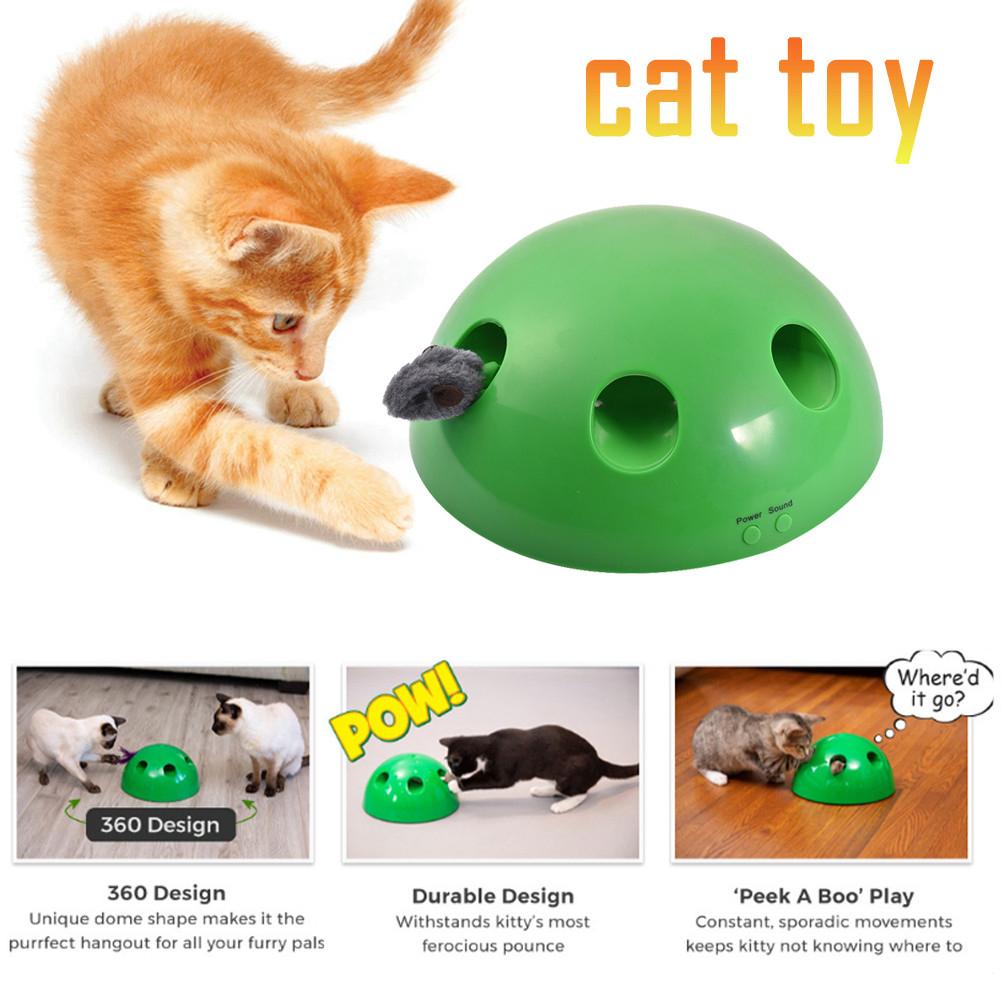 NPLAY Cat Toy Funny Carnival Game For Kitty Pet Includes Interchangeable Mouse &amp; Feather Pet Supplies