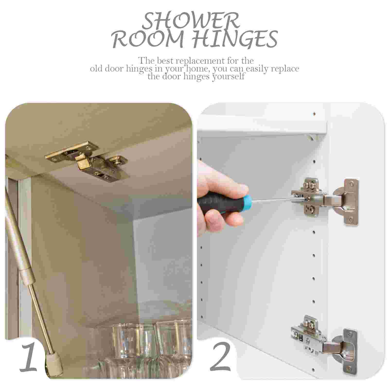 4pcs Glass Door Clip Hinge Glass Gate Pivot Hinge Glass Shower Door Hinges