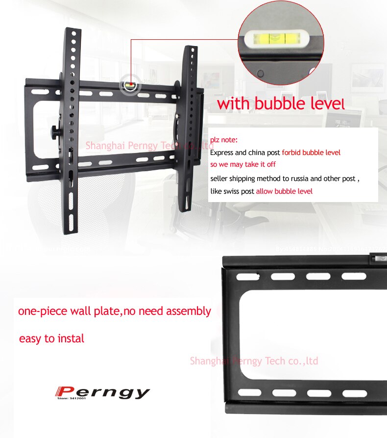 Support mural tv en métal, 23, 30, 40, 55 pouces, 50 pouces, 60kg, vesa, panneau 400x400, pour écran LCD, inclinable vers le haut et vers le bas, 15 bulles intégrées