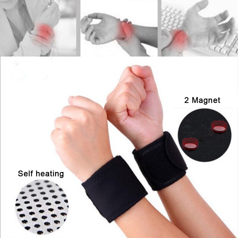 Attelle de poignet auto-chauffante, 1 paire, ceinture de Protection magnétique en Tourmaline pour sport