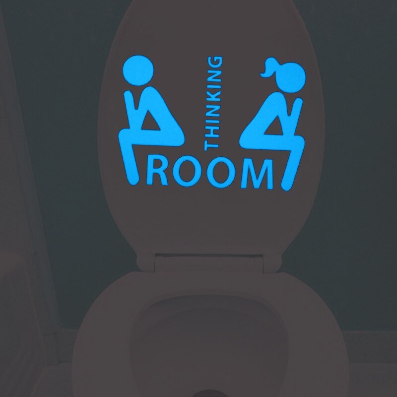 Funny Smile Bathroom Wall Stickers Glow in the Dark Toilet Sticker Home Decor Waterproof Wall Decals WC Door Decorative Poster