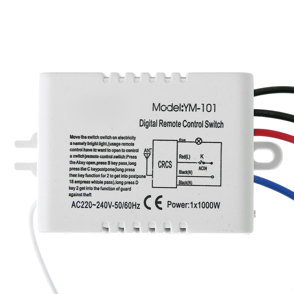 Interrupteur de télécommande numérique sans fil, 1/220 canaux ON/OFF, 3 voies, pour l'éclairage, 1000 V, 2/3 W
