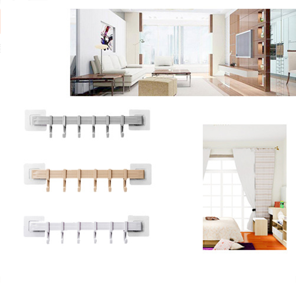 6 trous mural crochets auto-adhésif maison cuisine mur porte manteaux vêtements serviette chapeau rangée crochets cintre maison organisateur