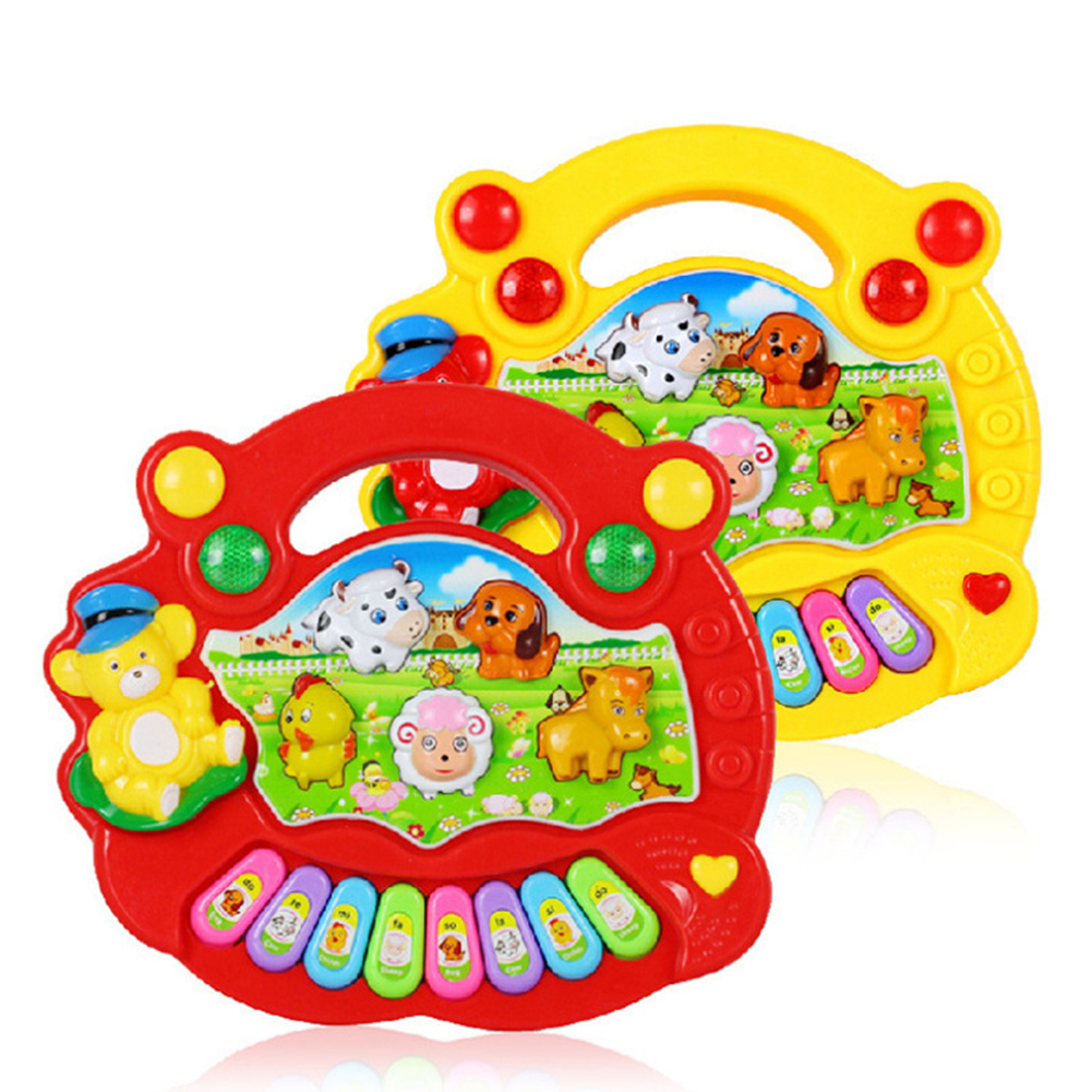 Piano con sonido de animales de granja chinos para niños, Juguete Musical de animales, teclado con sonido, instrumentos musicales