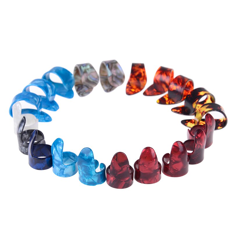 10 Uds. Pulgar para guitarra e índice, mediador de púas, celul, dedo pulgar, accesorios de guitarra de Color aleatorio, oferta