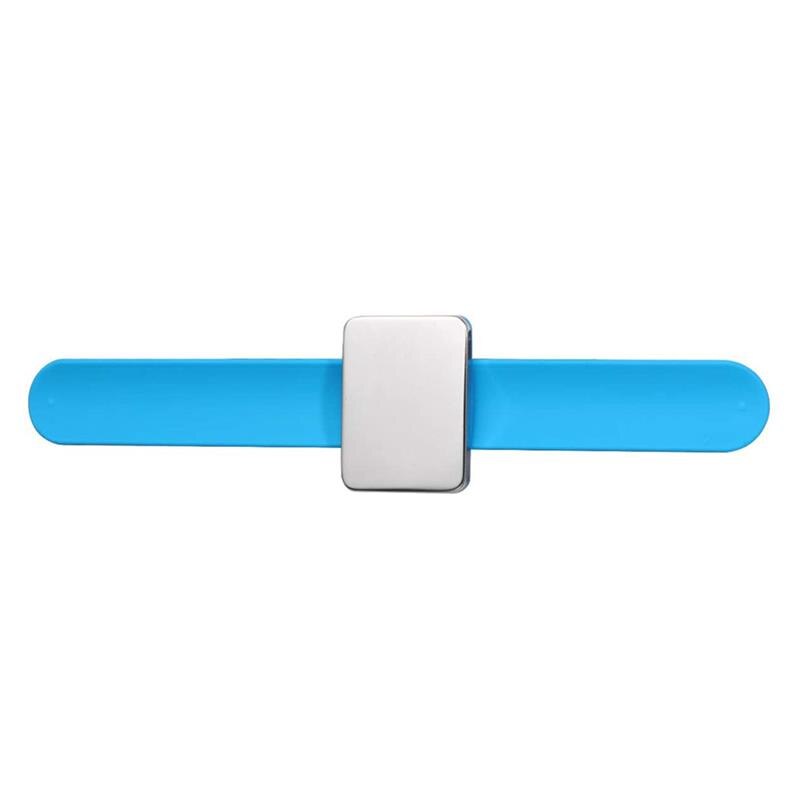 Magnético muñeca coser alfiletero magnético aguja aspirador de silicona muñequera de imán pulsera Pin titular pulsera DIY de coser: blue