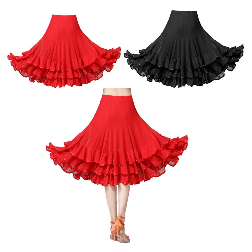 Ballroom Waltz Dance Swing Skirt Modern Tango Training Dress Costume