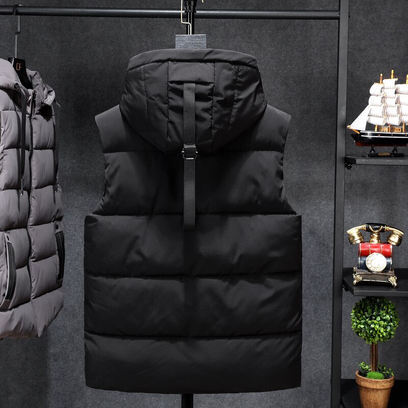 Winter Vest Men Plus Size 7XL 8XL 9xl 10xl Casual Winter Sleeveless Jacket Male Hooded Thick Warm Parka Jacket Waistcoat Men