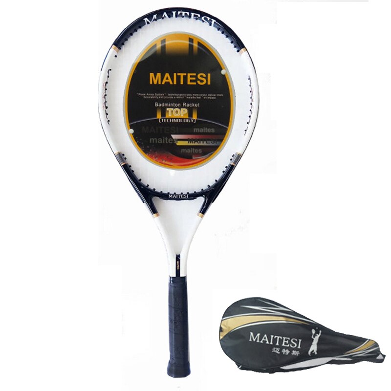 Tennis Racket Carbon Aluminium Geïntegreerde Tennisracket Beginnende Beginner Training Tennisracket-40: Black