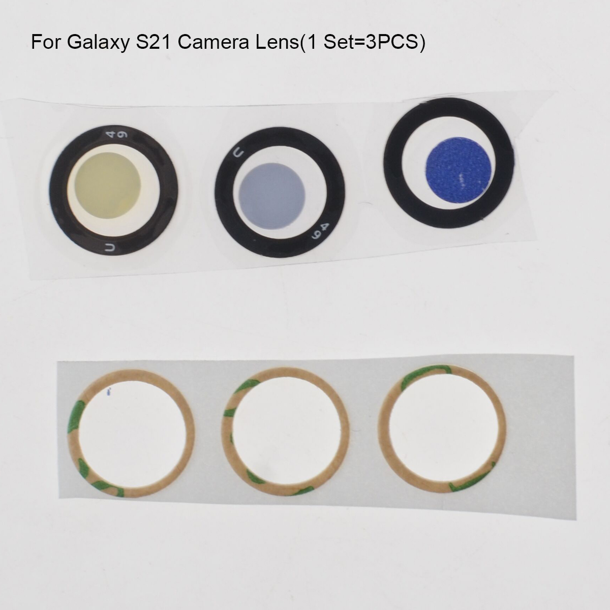 1 Set Terug Camera Glazen Lens Met Frame Voor Samsung Galaxy S21 Ultra S21 Plus Achteruitrijcamera Glas Houder Vervanging reparatie Onderdelen: s21 Lens Only