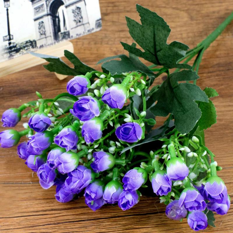 36Heads/1Bunch Kunstmatige Decoratieve Party Zijden Nep Bloemen Pioenen Voor Home Hotel Decor Diy Bruiloft Decoratie Bouque: purple