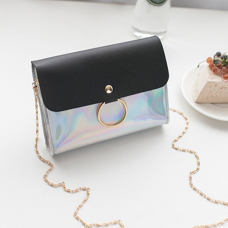 Bags for Women Retro Wild Women's Shoulder Bag Bullet Buckle Messenger Bag Solid Color Small Square Bag Handbags: Black 1