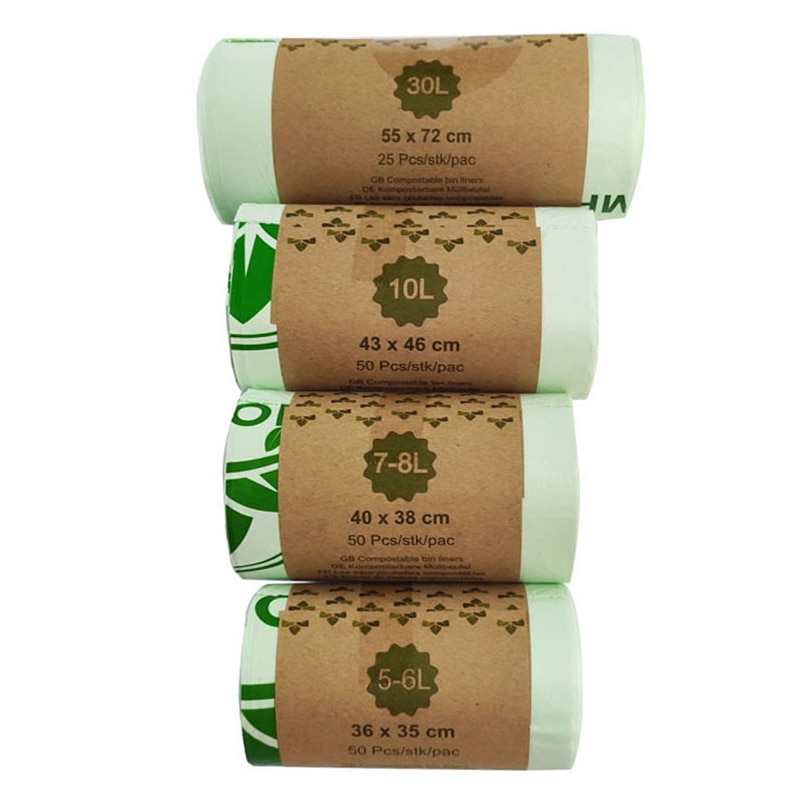 50pcs/roll Kitchen Compostable Bags Degradable Garbage Bags Environmental Protection Biodegradable Garbage Bags