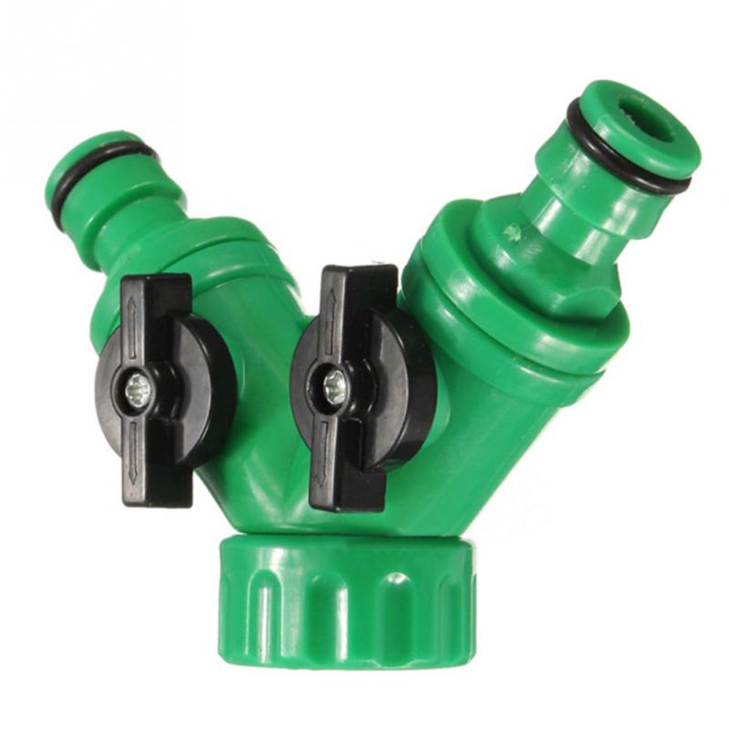 Plastic 1/2 Inch Garden Irrigation 2 Way Splitter Connector Water Hose Quick Adaptor Garden Accessories