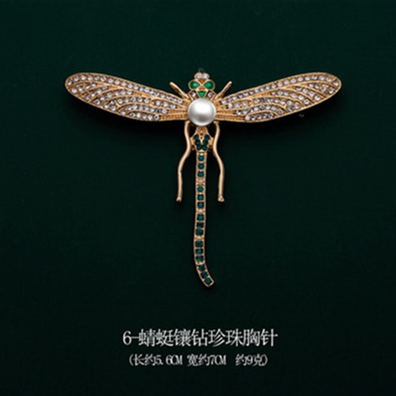 Huanzhi Vintage Druipen Glazuur Zirkoon Parel Abstracte Metalen Animal Broche Voor Vrouwen En Man Kraag Accessoires Sieraden