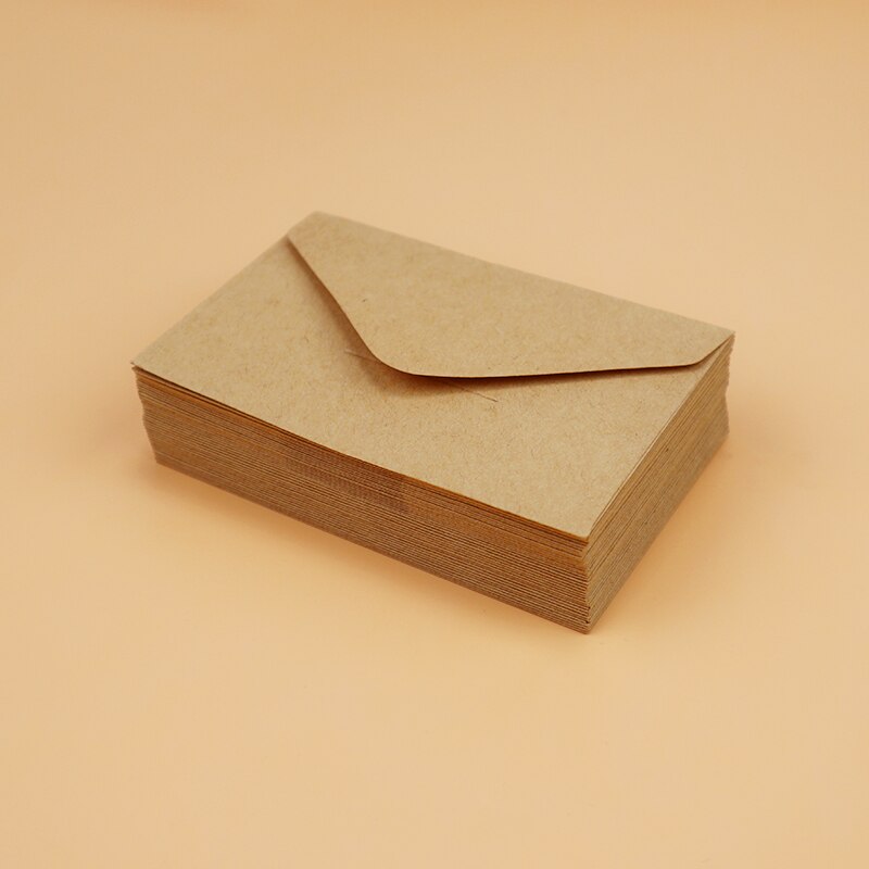 40PCS Classical White Black Kraft Blank Mini Paper Window Envelopes Wedding Invitation Envelope Envelope: Kraft