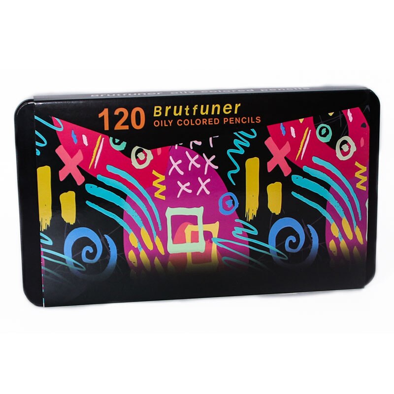 Brutfuner 72/120/180 Color Oil Color Pencils Set Tin Box Wood Sketching Colored Pencil For School Art Supplies: 120 Colors