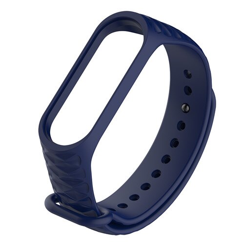 Mi bande 4 bracelet pour Xiaomi Mi bande 5 bracelet bracelet coloré sport Silicone bracelet intelligent Band4 Band3 Miband 3 4 5: Dark blue texture