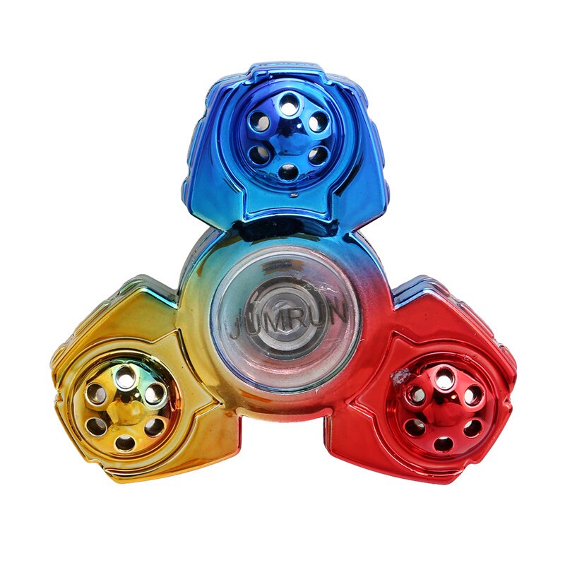 Fingerspitze Finger oben Kreisel Spielzeug Aluminium Legierung Dekompression Hypnose rotierend Kreisel Erwachsene Fingerspitze Spielzeug freundlicher Spielzeug: 3 Blätter(Plastik)