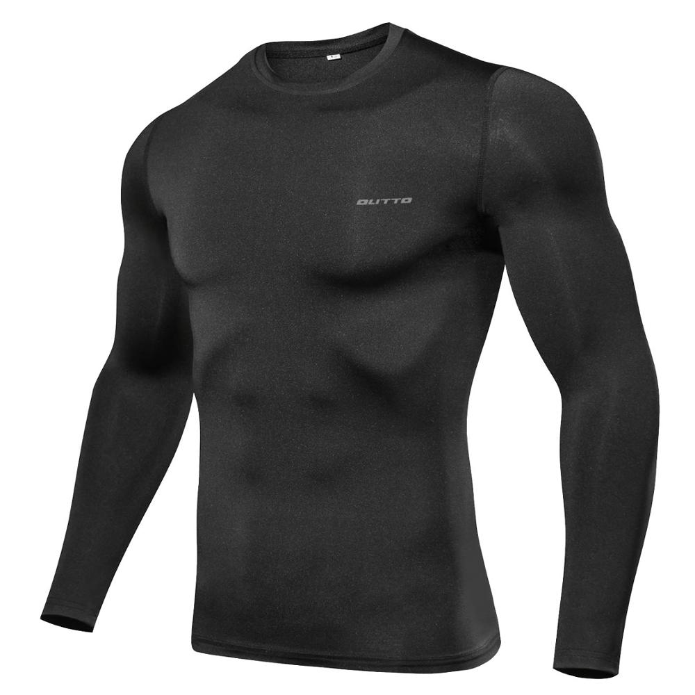 Outto hombres de ciclismo capas de la Base de manga larga de compresión de secado rápido Fitness correr ropa interior de bicicleta: Black / XXL