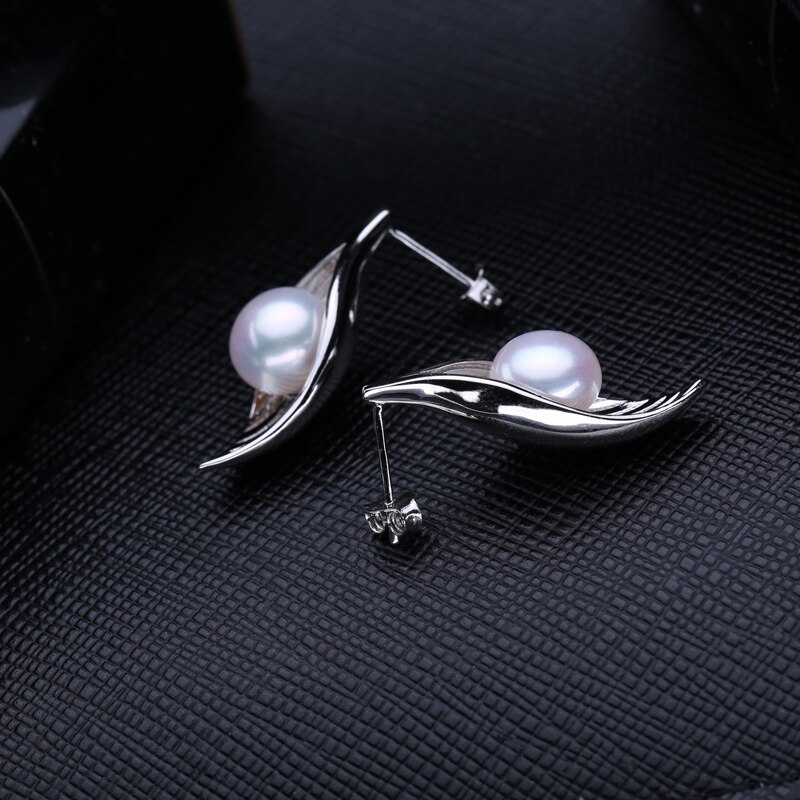 FENASY leaves leaf Necklace earings freshwater Pearl Jewelry Sets for Women S925 sterling silver Pearl Necklace Earring