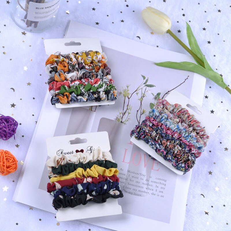 Bague de coiffure chouchou pour femmes, 6 pièces, attaches pour cheveux couleur bonbon, accessoires pour queue de cheval, pour filles