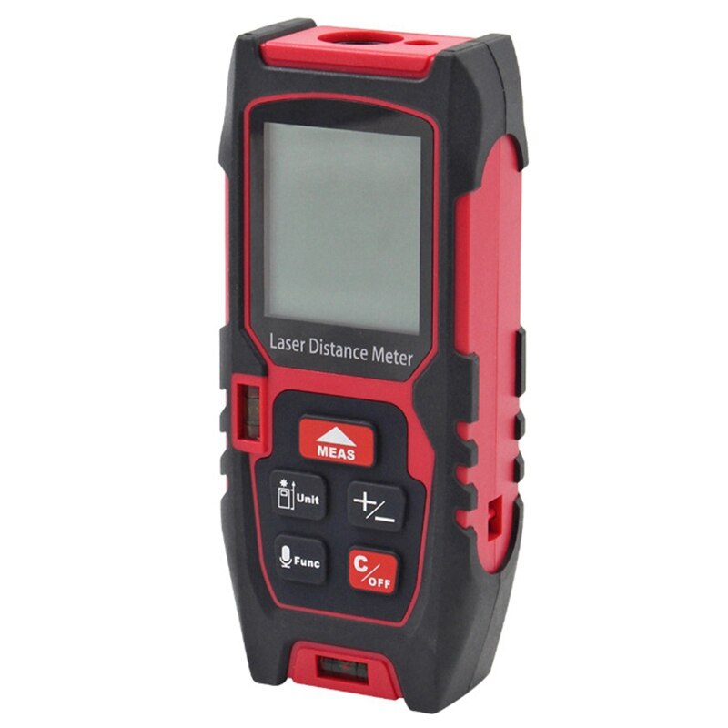 Lazer Distance Meter Digital Level Bubbles Lazer Rangefinder Battery-Powered Handheld Distance Measurer,80M: Red