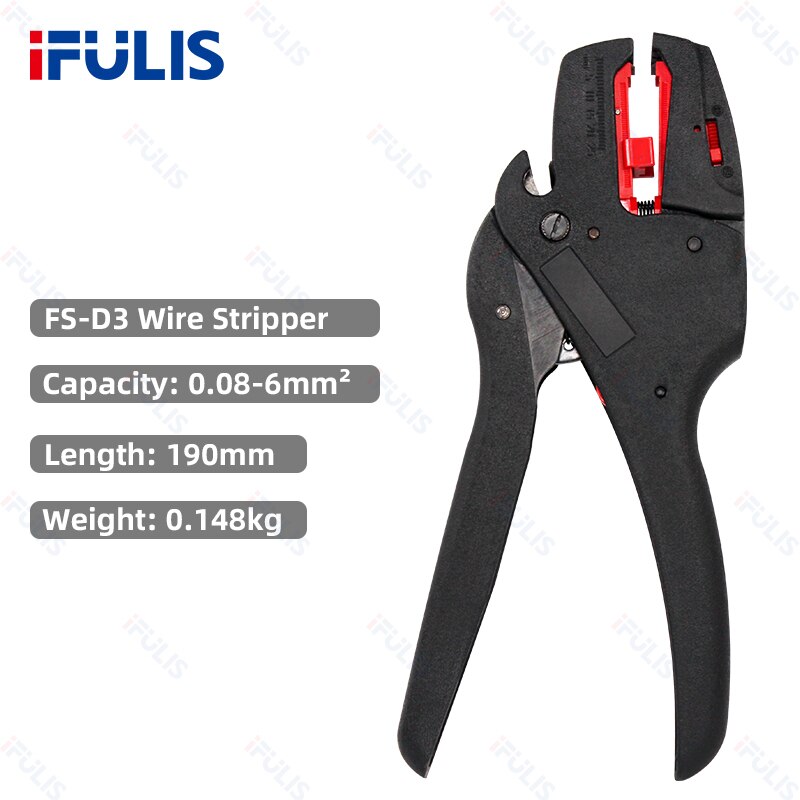 Dénudeur de fil, coupe-câble, pince à sertir, automatique, robuste, réglage automatique, dénudage électrique, outil de sertissage: FS-D3