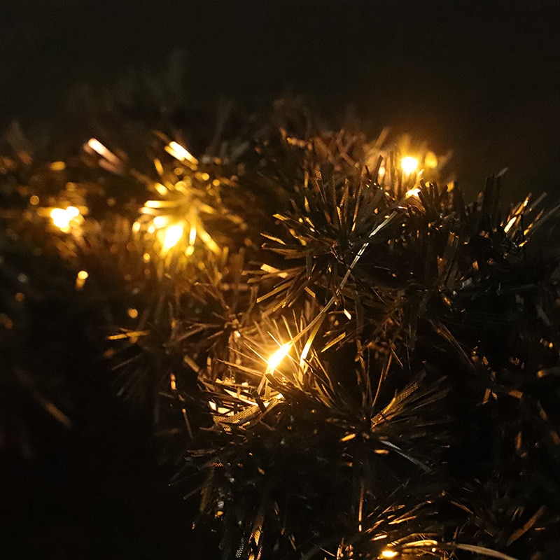 30cm Black Christmas Garlands Christms Tree Hanging Xmas Wreath Led Light Christmas Pendant Merry Christmas Decor For Home