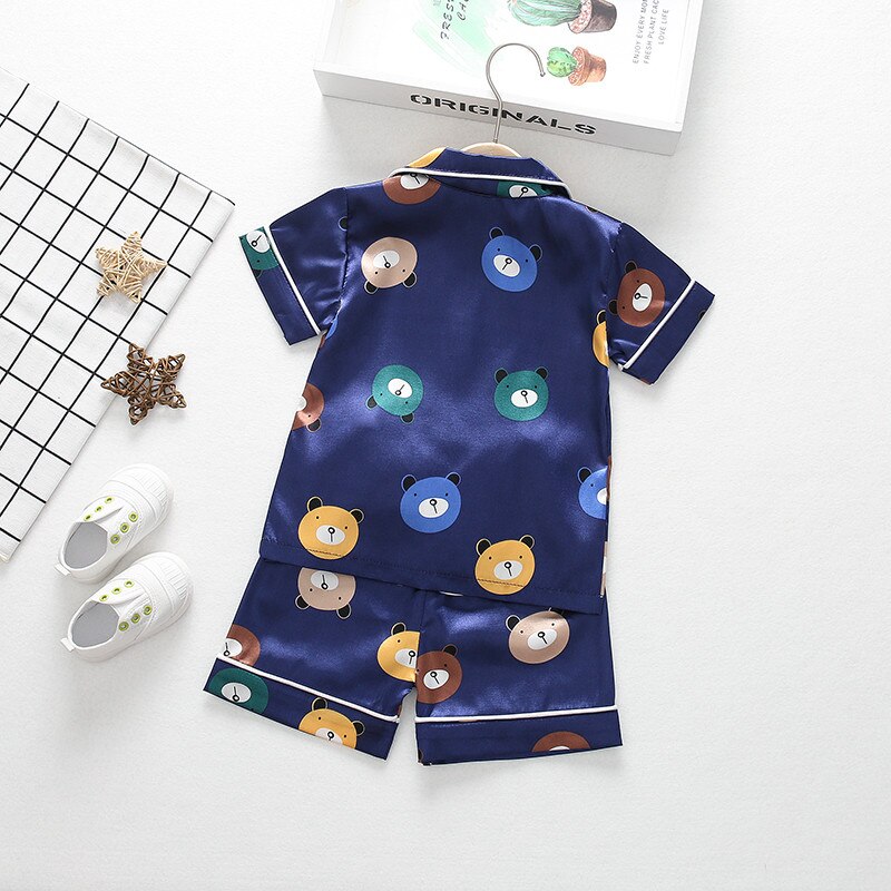 Zomer Peuter Kids Jongen Meisje Nachtkleding Pyjama Set Korte Mouw Bloemenprint Shorts Homewear Soft Kleding Slapen