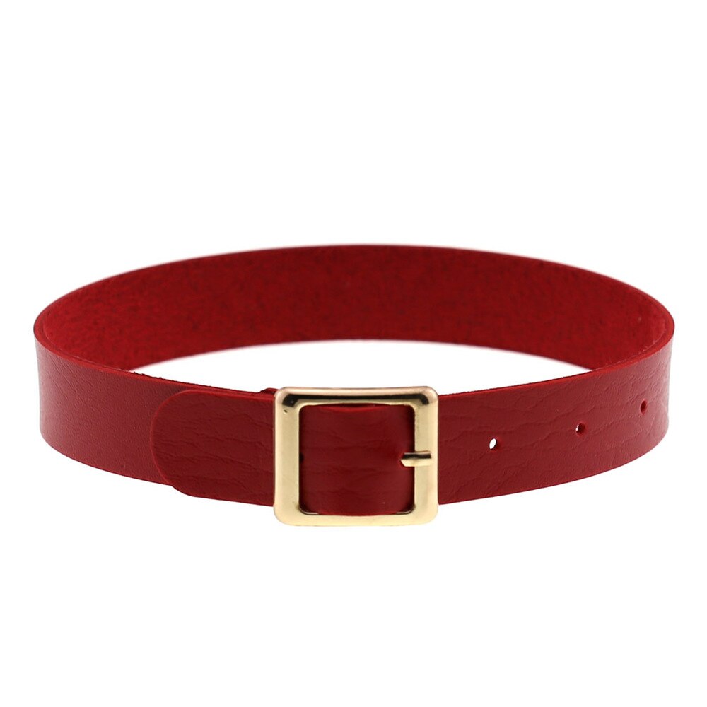 Gothic Choker Necklace - PU Leather - Heart Pendant - Adjustable 30-38cm - Women Accessories