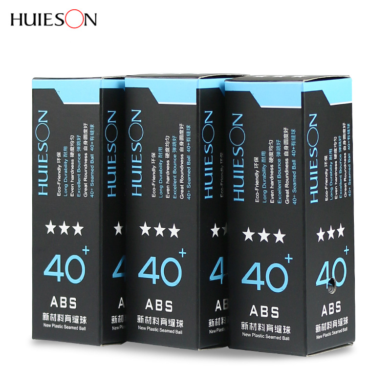 Huieson 3 unids/caja Material costura ABS pelotas de tenis de mesa de plástico Pelotas de Ping Pong mesa de bolas de entrenamiento de 3 estrellas D40 +