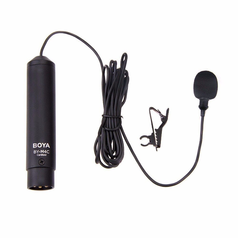 BOYA BY-M4C et M4OD Alimentation fantôme Clipsable Cardioïde XLR Micro Cravate Avec Fiche Cannon pour Caméra Caméscope ZOOM H4n H5 H6 TASCAM
