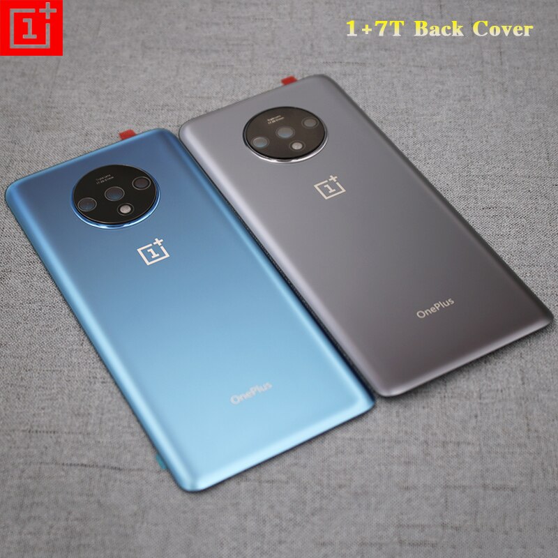Original Oneplus 1 + 1 + 7 T 7 T carcasa trasera de vidrio de la puerta trasera Reparación de reemplazo de teléfono caso 7 7 T Pro con lente de la cámara
