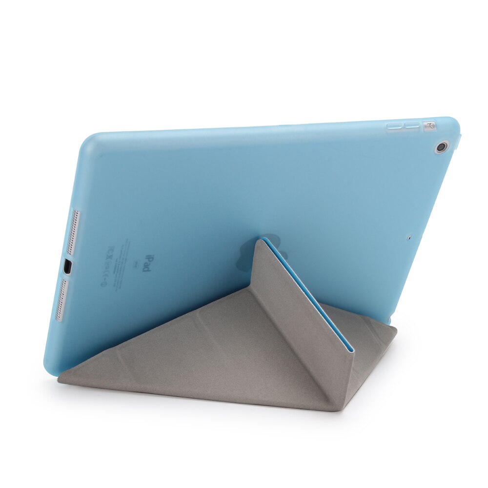 Etui na Tablet do ipada Air 2 9.7 "PU Leather Smart Sleep wake funda Trifold stojak solidna inteligentna obudowa do ipada Air 2 A1566 A1567