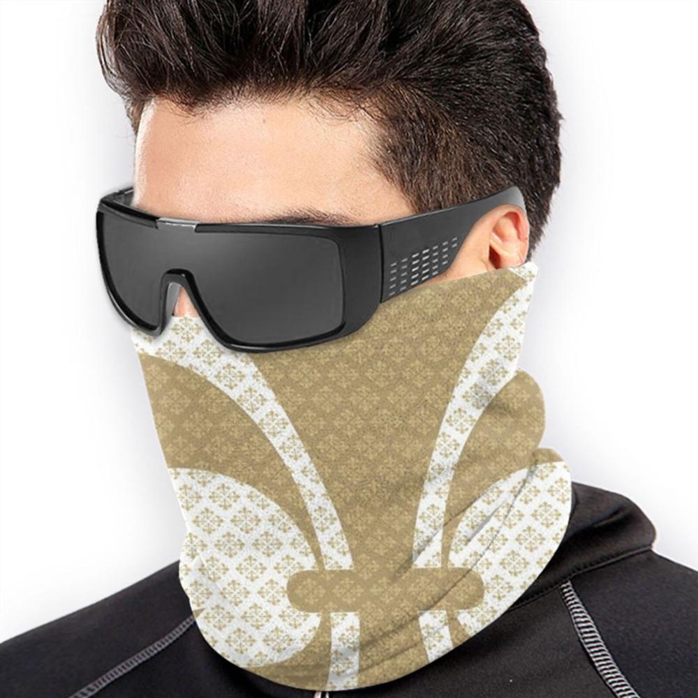 Fleur De Lis Microfiber Neck Warmer Bandana Scarf Face Mask Orleans Fleur De Lis Football Saints
