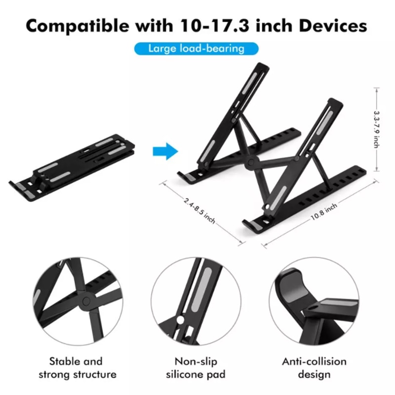 10 Gear Adjustment Portable Laptop Stand Support Base Notebook Stand For Macbook Pro Lap desk Laptop Holder Cooling Bracket