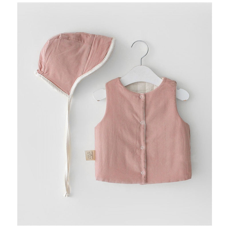 bébé garçons et filles gilet garder au en automne et en hiver avec chapeau gilet enfant en bas âge Version coréenne Cardigan vêtements extérieurs