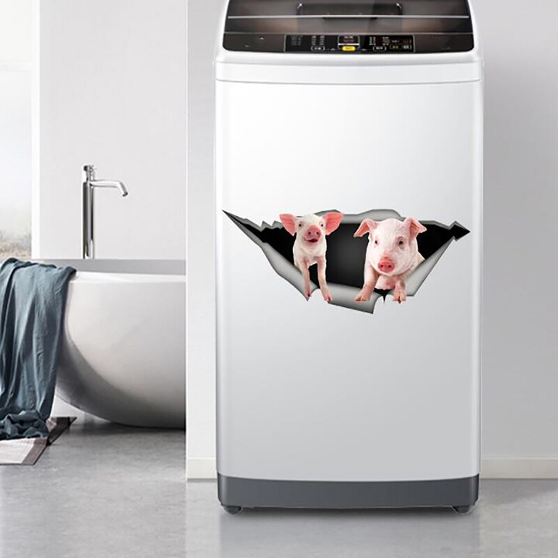 3D Cute Pig Wall Stickers Refrigerator Toilet PVC Bathroon Sticker Exquisite Cute Funny Home Decor
